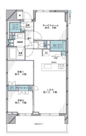 プレシス田端ノワール 2階 間取り図