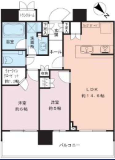 ドゥーエ三田 15階 間取り図