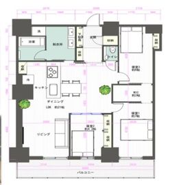 Wコンフォートタワーズ WEST 35階 間取り図