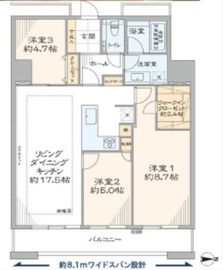 西新宿VIPROYAL 18階 間取り図