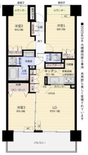 イーストパークス大島セントラルスクエア 8階 間取り図