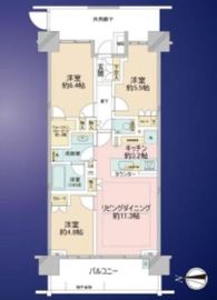 カスタリア麻布十番2 3階 間取り図
