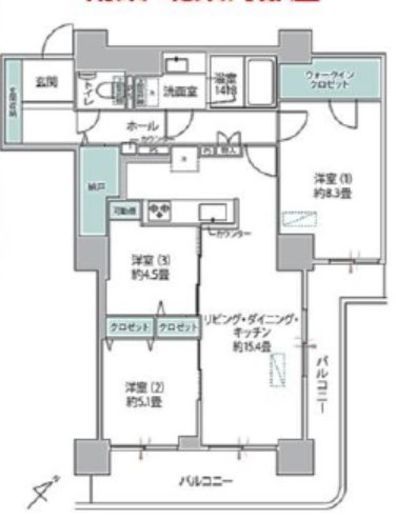 アクロシティタワーズ 4階 間取り図
