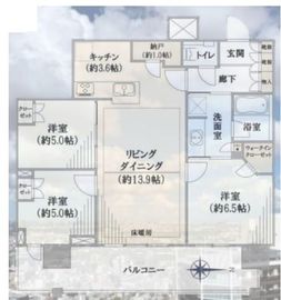 代官山デュープレックス 45階 間取り図