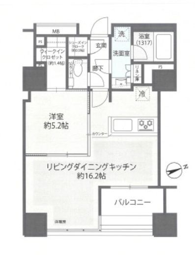 ローレルタワールネ浜松町 17階 間取り図