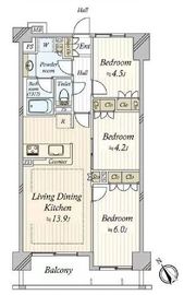 プレシス東日暮里 3階 間取り図