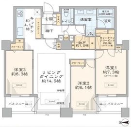 センチュリーパークタワー 6階 間取り図