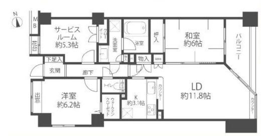 ディオレ西新宿 4階 間取り図