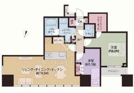 プレミストタワー白金高輪 23階 間取り図