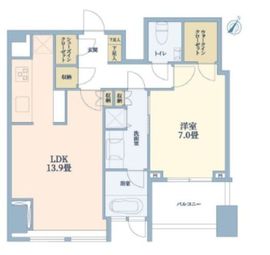 シティタワー麻布十番 17階 間取り図