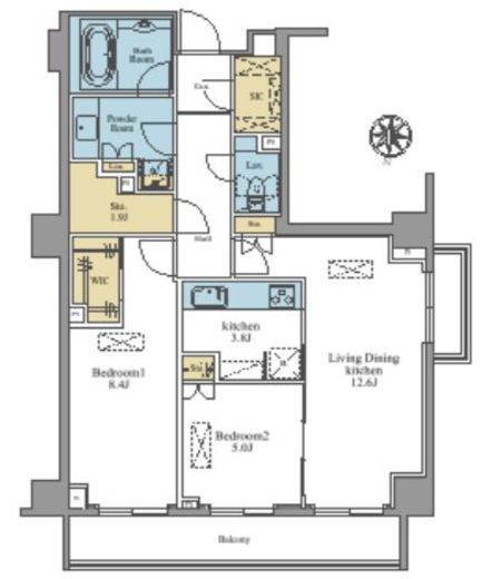 ザ・パークハウス元麻布 2階 間取り図