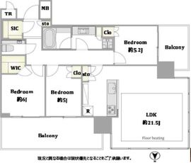 パークコート浜離宮ザ・タワー 33階 間取り図