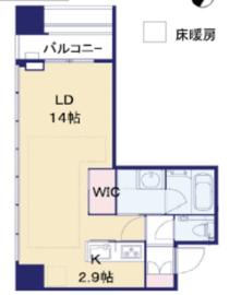 プレミストタワー白金高輪 13階 間取り図