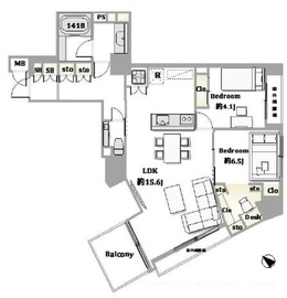 エクセル原宿グレイスコート 8階 間取り図