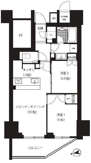 ザ・パークハウス渋谷笹塚 7階 間取り図