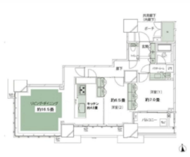 ドゥ・トゥール 6階 間取り図