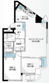 コンド恵比寿 8階 間取り図