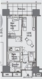 ウェリス六本木 17階 間取り図