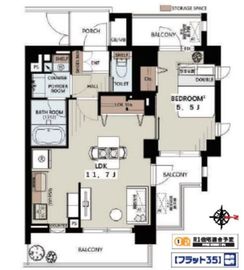 グラーサ神楽坂 2階 間取り図