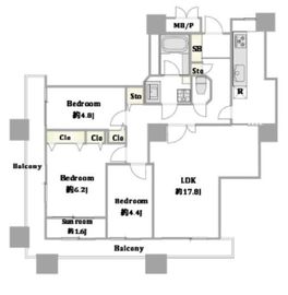 西戸山タワーホウムズ 16階 間取り図