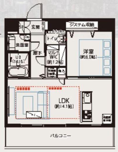 プランドール水天宮 23階 間取り図