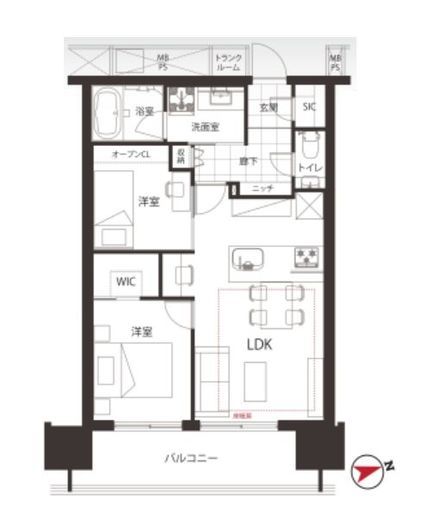 ワテラスタワーレジデンス 28階 間取り図