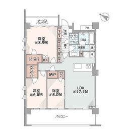 シティハウス用賀一丁目 2階 間取り図