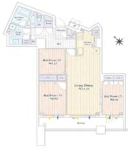 カスタリア目黒平町 4階 間取り図