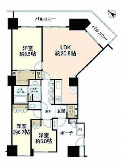 シティタワー品川 25階 間取り図