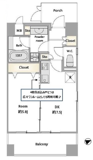 デュオ・スカーラ蒲田2 7階 間取り図