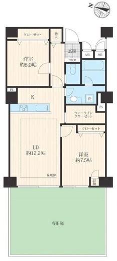二子玉川宝ロイアルハイツ 1階 間取り図