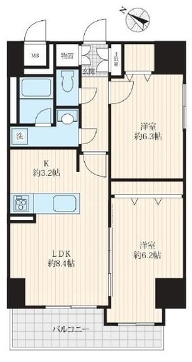 マイキャッスル池尻大橋 7階 間取り図