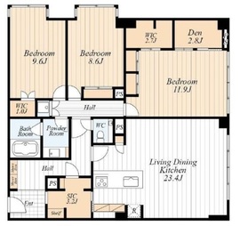 Uマンション 1階 間取り図