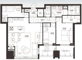 フレアージュ白金台 32階 間取り図