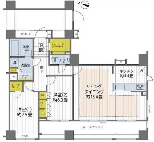 パークアクシス渋谷桜丘ウエスト 6階 間取り図