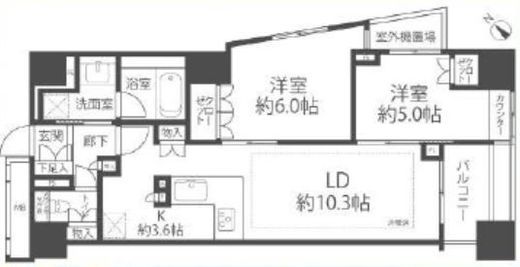 ザ・パームス高田馬場四丁目 5階 間取り図