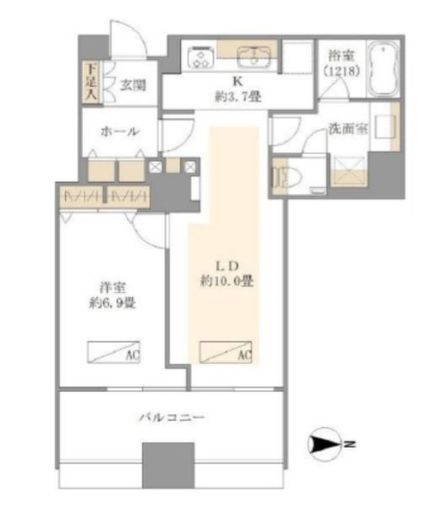 パークキューブ目黒タワー 21階 間取り図