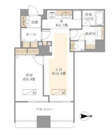 パークキューブ目黒タワー 21階 間取り図