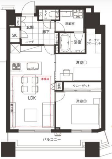 コンシェリア西新宿タワーズウエスト 38階 間取り図