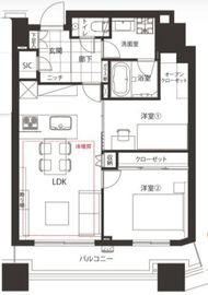 コンシェリア西新宿タワーズウエスト 38階 間取り図