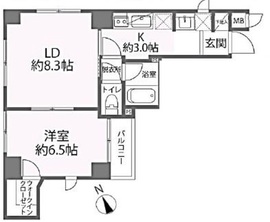 グランシャス銀座東 3階 間取り図