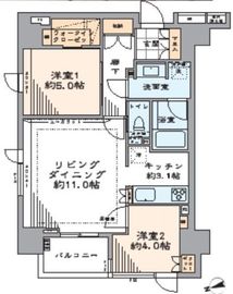 イニシアイオ新宿夏目坂 9階 間取り図