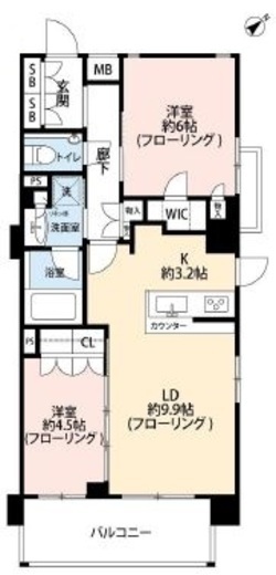 コンフォリア市谷薬王寺 3階 間取り図