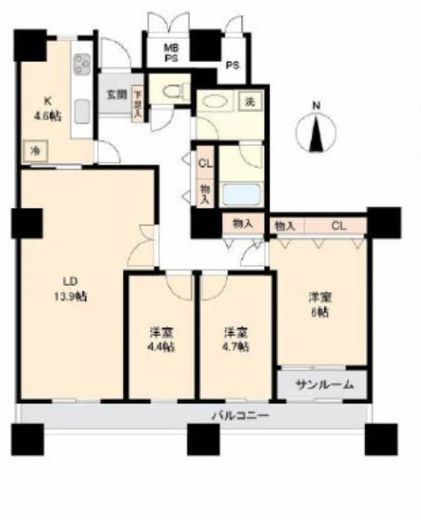 プレミアムキューブ広尾 16階 間取り図