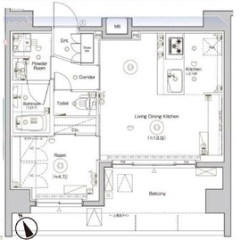 シーフォルム上野アジールコート 8階 間取り図