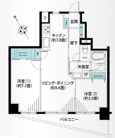パークアクシス御成門 6階 間取り図