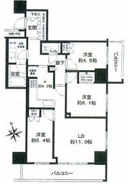 ザ・パークハウス新宿タワー 5階 間取り図