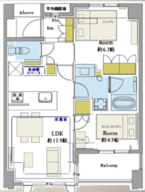 グランスイート不動前シティテラス 3階 間取り図