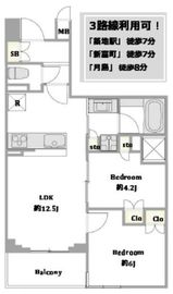 ディームス麻布狸穴町 2階 間取り図