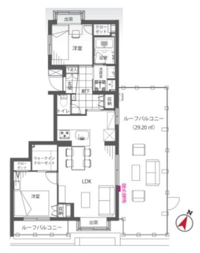 アクシルコート千早町 5階 間取り図